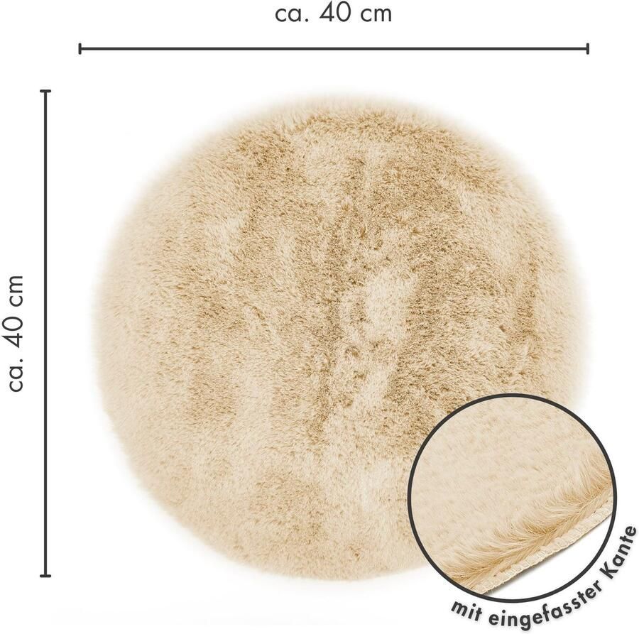 LUXOR living Stoelkussen Zitkussen Calais Kunstbont vierkant of rond verkrijgbaar zeer zacht ook als 4-pack - Foto 2