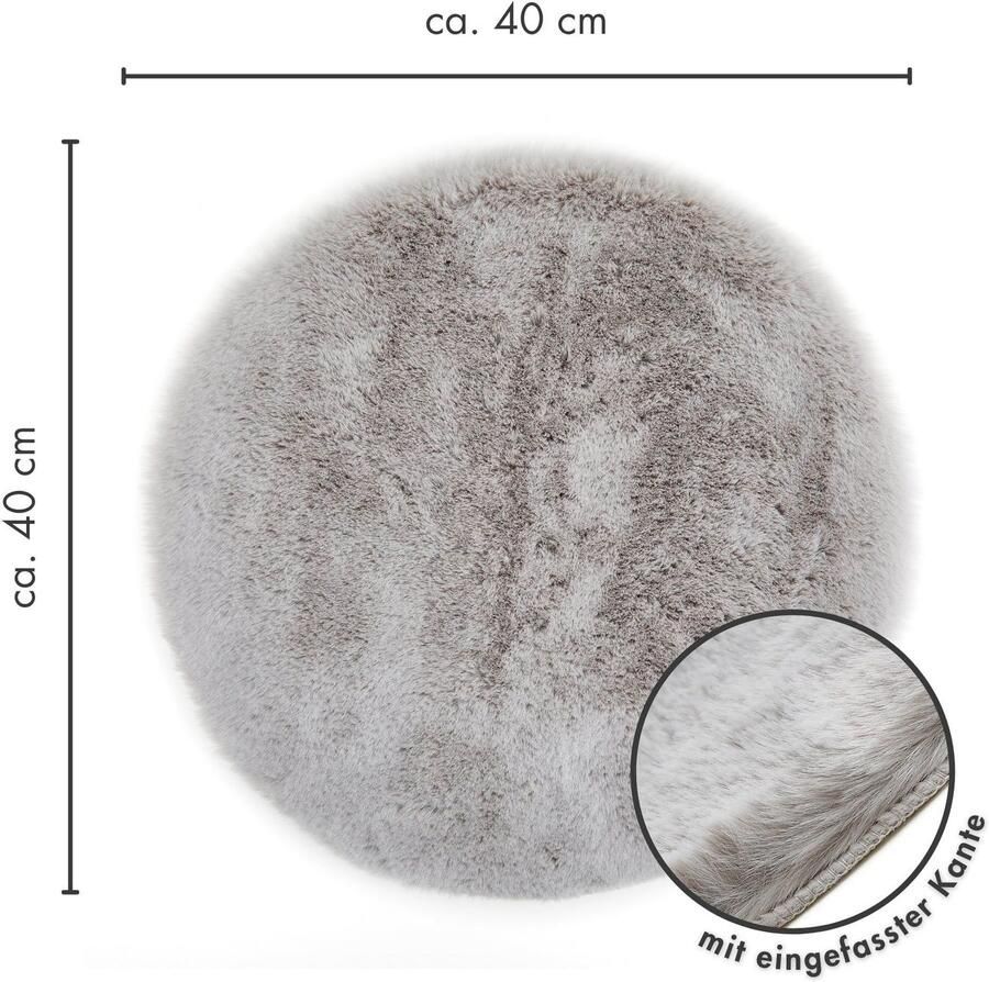 LUXOR living Stoelkussen Zitkussen Calais Kunstbont vierkant of rond verkrijgbaar zeer zacht ook als 4-pack - Foto 3