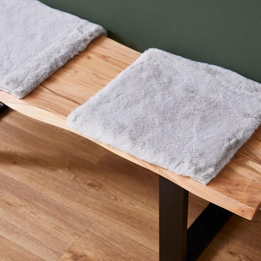 LUXOR living Stoelkussen Zitkussen Calais Kunstbont vierkant of rond verkrijgbaar zeer zacht ook als 4-pack