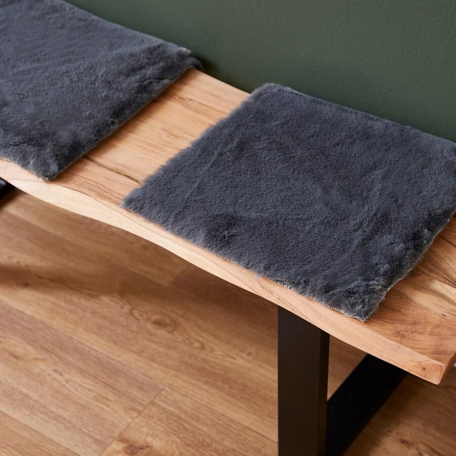 LUXOR living Stoelkussen Zitkussen Calais Kunstbont vierkant of rond verkrijgbaar zeer zacht ook als 4-pack