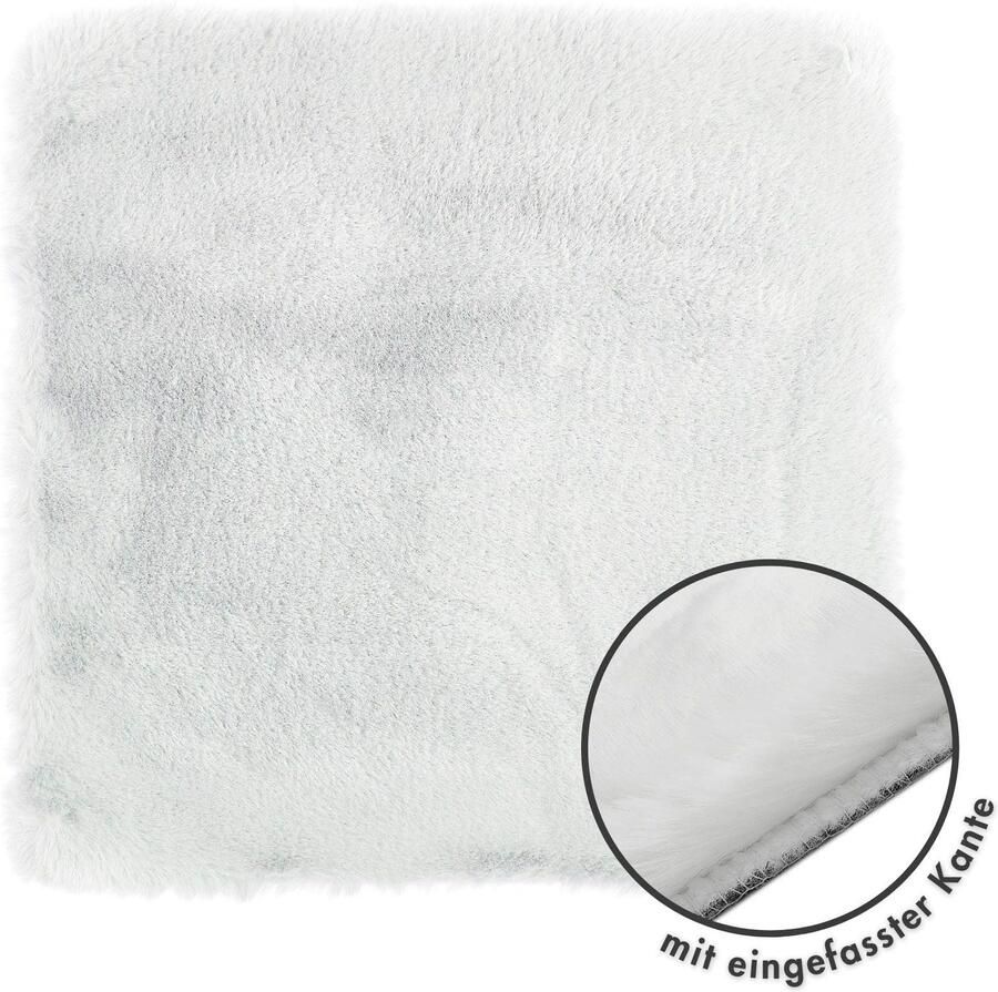 LUXOR living Stoelkussen Zitkussen Calais Kunstbont vierkant of rond verkrijgbaar zeer zacht ook als 4-pack - Foto 2