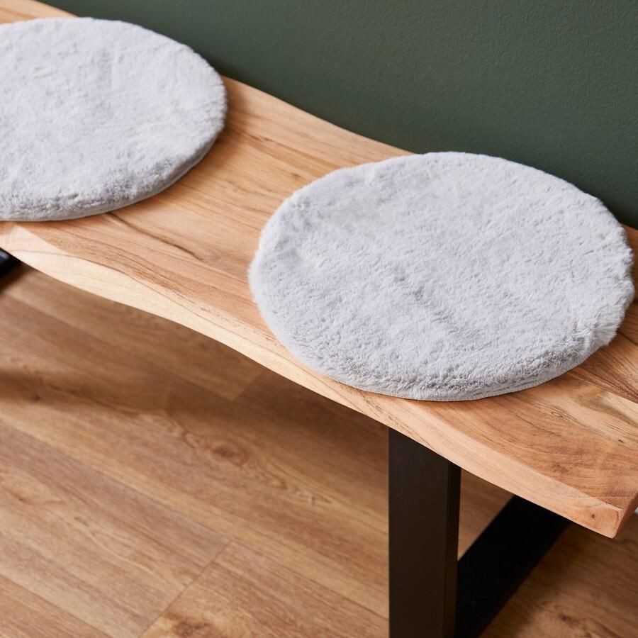 LUXOR living Stoelkussen Zitkussen Calais Kunstbont vierkant of rond verkrijgbaar zeer zacht ook als 4-pack