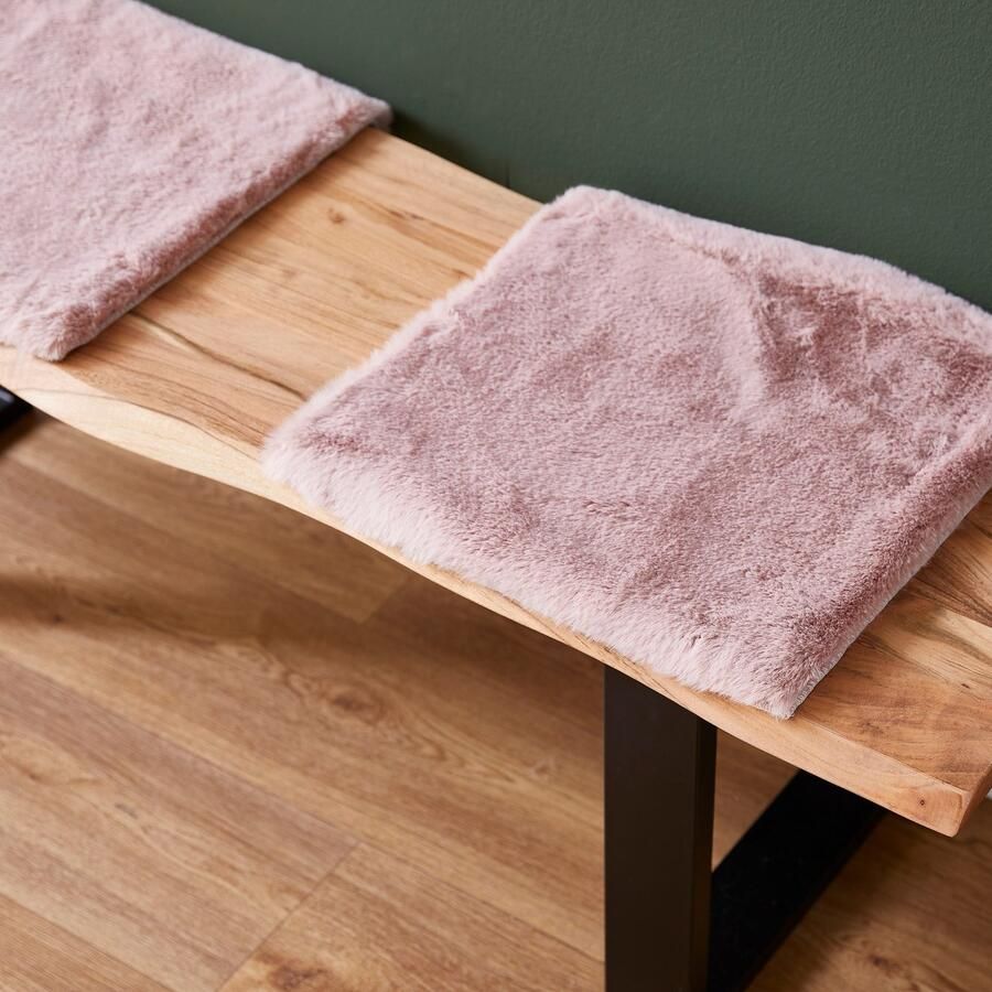 LUXOR living Stoelkussen Zitkussen Calais Kunstbont vierkant of rond verkrijgbaar zeer zacht ook als 4-pack