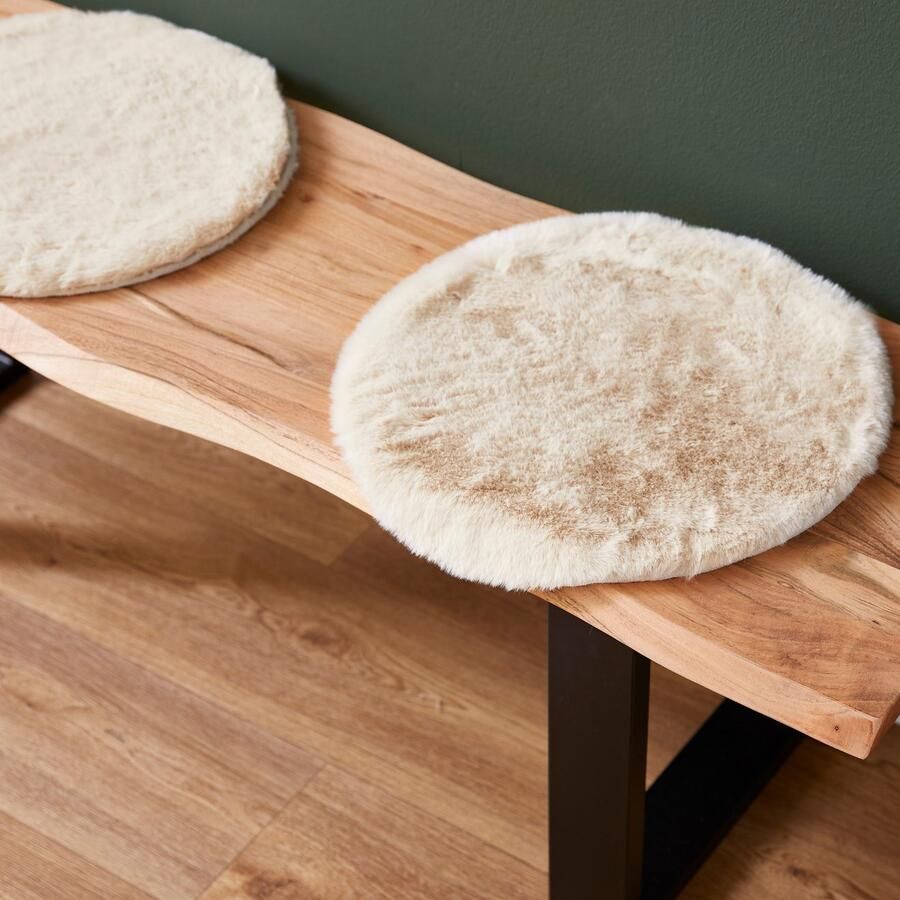 LUXOR living Stoelkussen Zitkussen Calais Kunstbont vierkant of rond verkrijgbaar zeer zacht ook als 4-pack