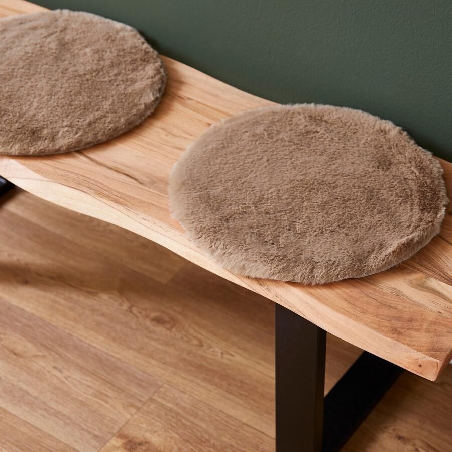 LUXOR living Stoelkussen Zitkussen Calais Kunstbont vierkant of rond verkrijgbaar zeer zacht ook als 4-pack