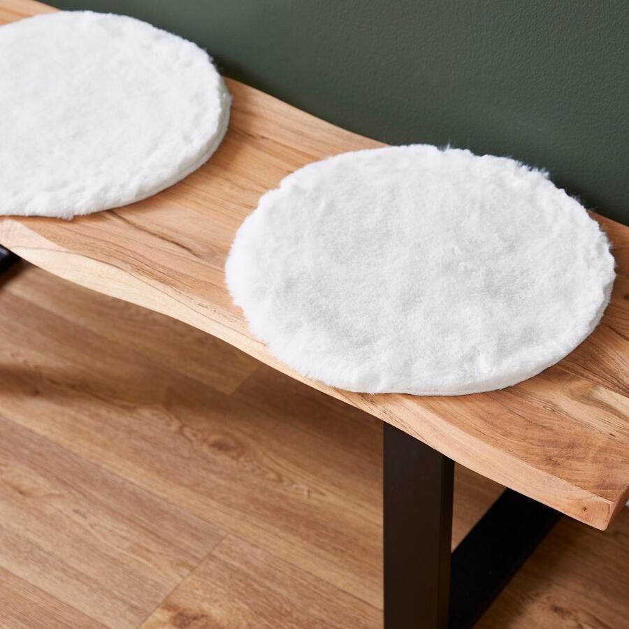 LUXOR living Stoelkussen Zitkussen Calais Kunstbont vierkant of rond verkrijgbaar zeer zacht ook als 4-pack