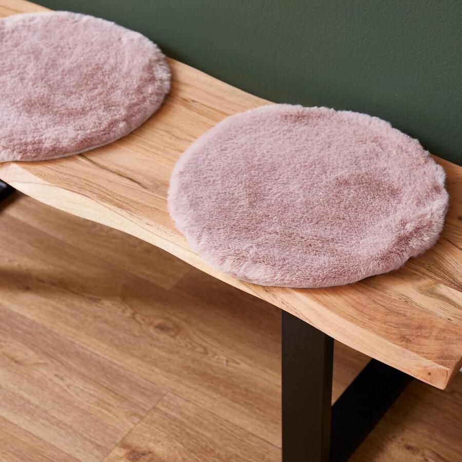 LUXOR living Stoelkussen Zitkussen Calais Kunstbont vierkant of rond verkrijgbaar zeer zacht ook als 4-pack