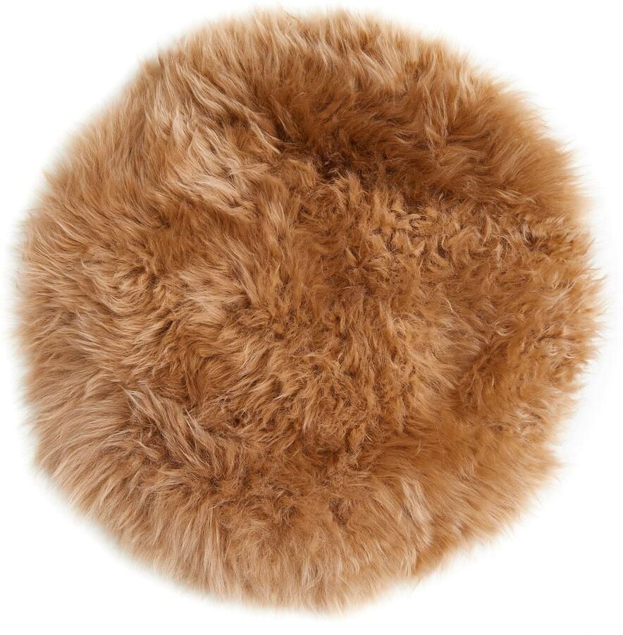 LUXOR living Stoelkussen Zitkussen lamsvacht Zitkussen rond of hoekig echte lamsvacht ook als set van 4 - Foto 5