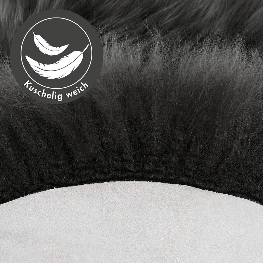 LUXOR living Stoelkussen Zitkussen lamsvacht Zitkussen rond of hoekig echte lamsvacht ook als set van 4 - Foto 2