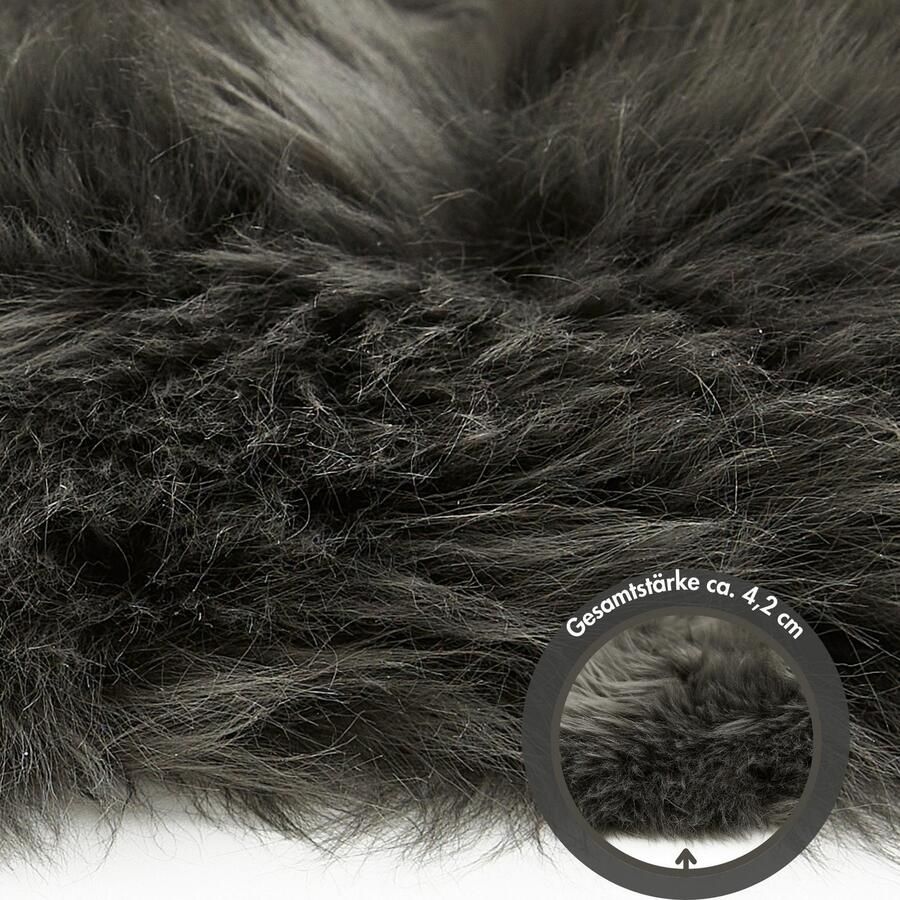 LUXOR living Stoelkussen Zitkussen lamsvacht Zitkussen rond of hoekig echte lamsvacht ook als set van 4 - Foto 3