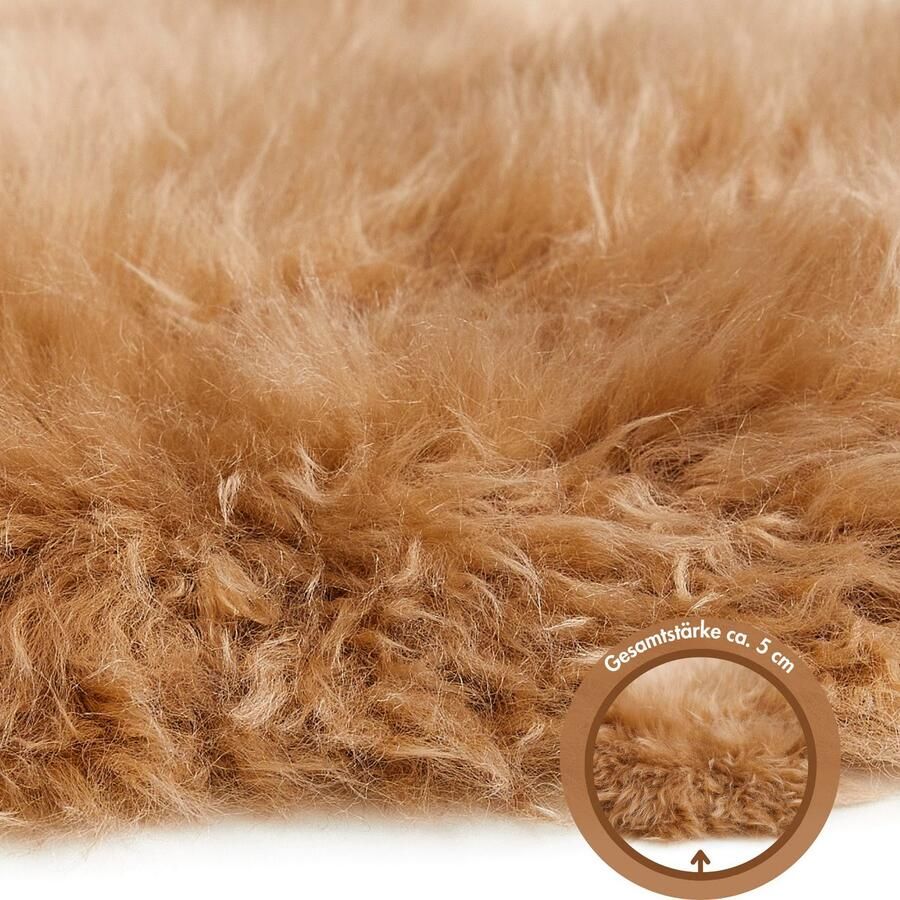 LUXOR living Stoelkussen Zitkussen lamsvacht Zitkussen rond of hoekig echte lamsvacht ook als set van 4 - Foto 2