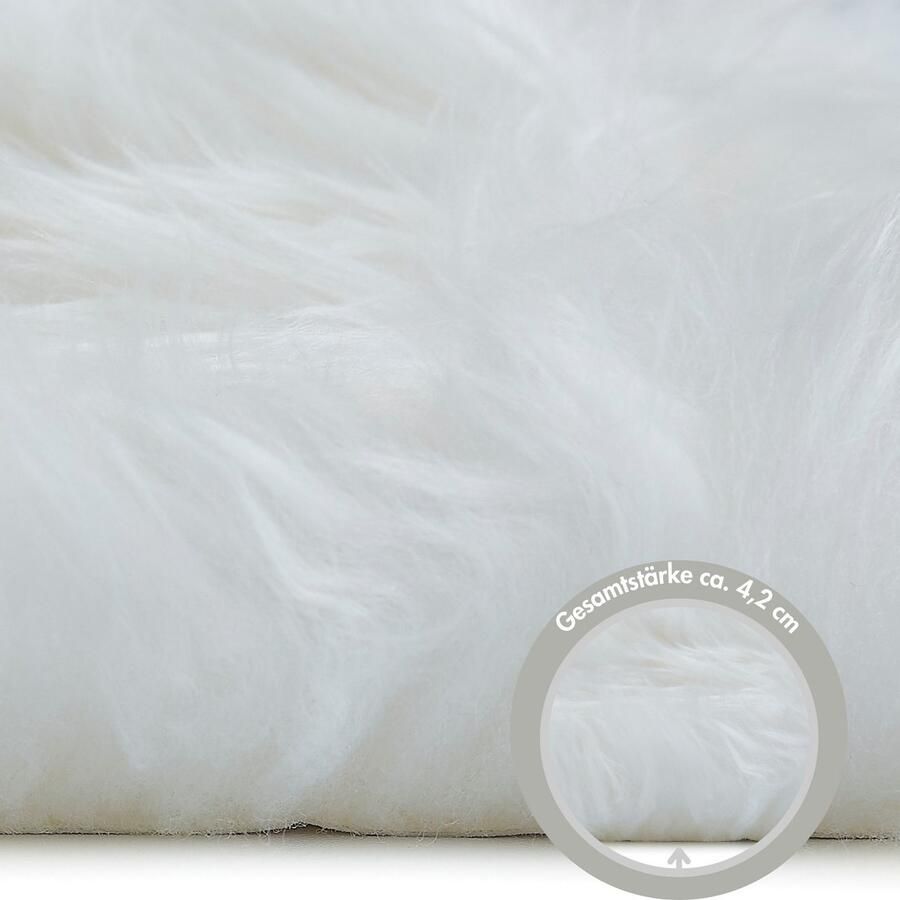 LUXOR living Stoelkussen Zitkussen lamsvacht Zitkussen rond of hoekig echte lamsvacht ook als set van 4 - Foto 3