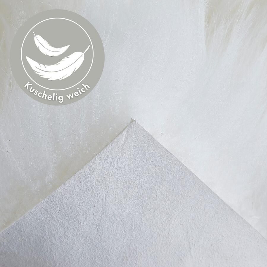 LUXOR living Stoelkussen Zitkussen lamsvacht Zitkussen rond of hoekig echte lamsvacht ook als set van 4 - Foto 2