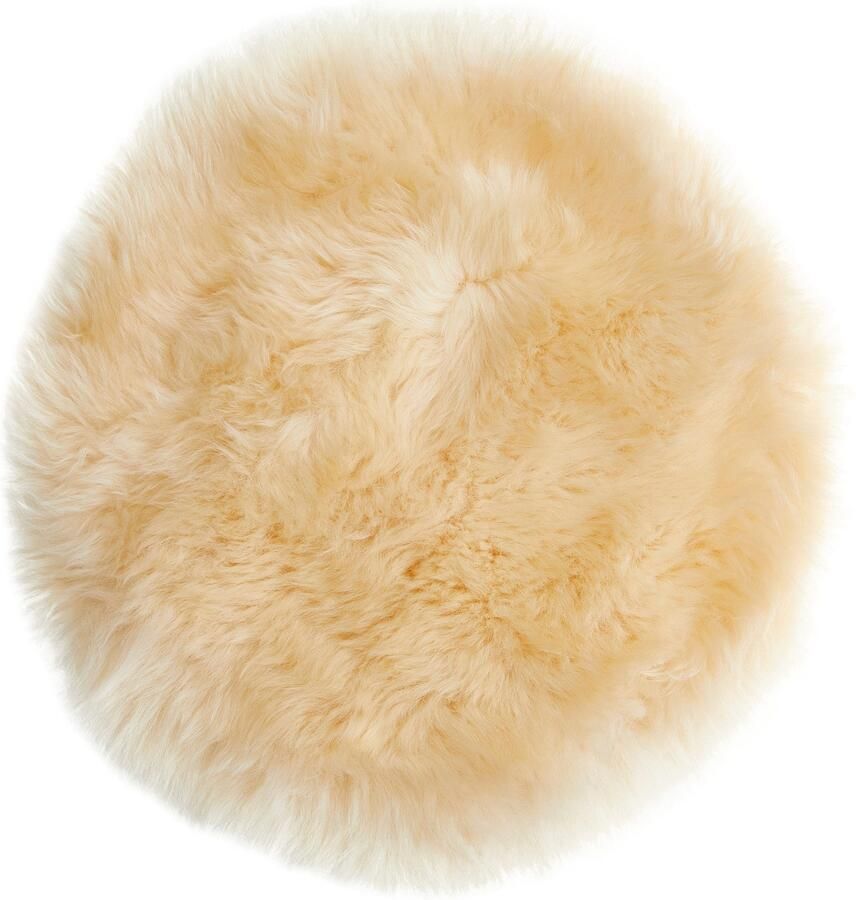 LUXOR living Stoelkussen Zitkussen lamsvacht Zitkussen rond of hoekig echte lamsvacht ook als set van 4 - Foto 5