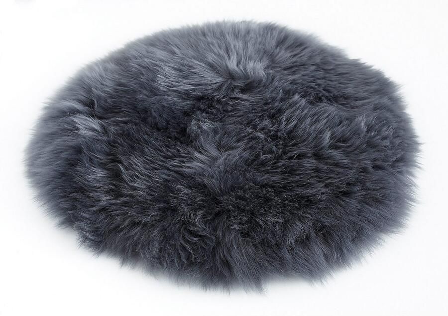 LUXOR living Stoelkussen Zitkussen lamsvacht Zitkussen rond of hoekig echte lamsvacht ook als set van 4 - Foto 4