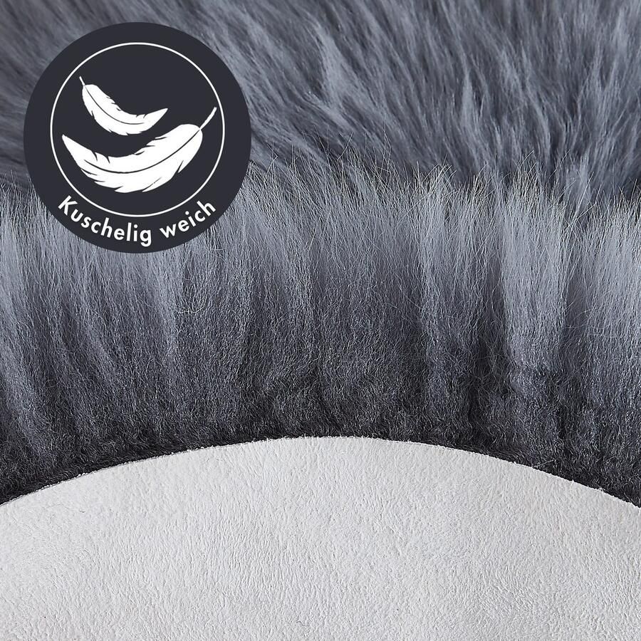 LUXOR living Stoelkussen Zitkussen lamsvacht Zitkussen rond of hoekig echte lamsvacht ook als set van 4 - Foto 2
