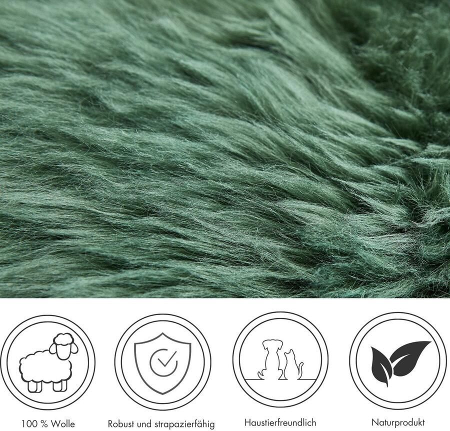 LUXOR living Stoelkussen Zitkussen lamsvacht Zitkussen rond of hoekig echte lamsvacht ook als set van 4 - Foto 4