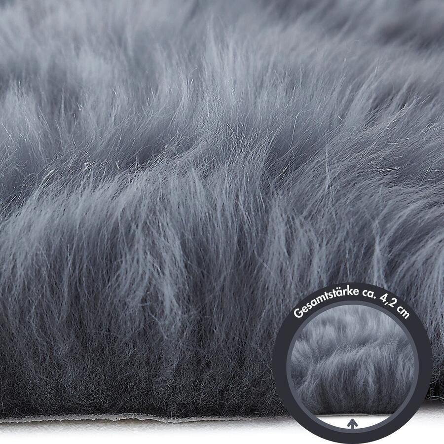 LUXOR living Stoelkussen Zitkussen lamsvacht Zitkussen rond of hoekig echte lamsvacht ook als set van 4 - Foto 3