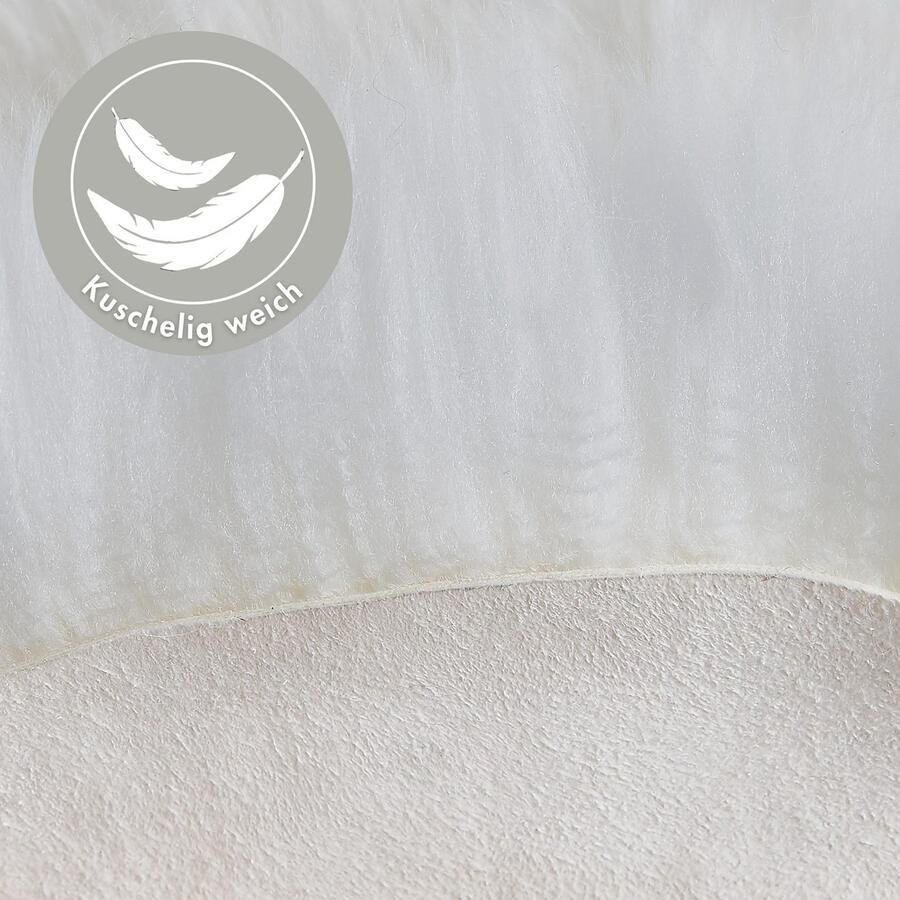 LUXOR living Stoelkussen Zitkussen lamsvacht Zitkussen rond of hoekig echte lamsvacht ook als set van 4 - Foto 2