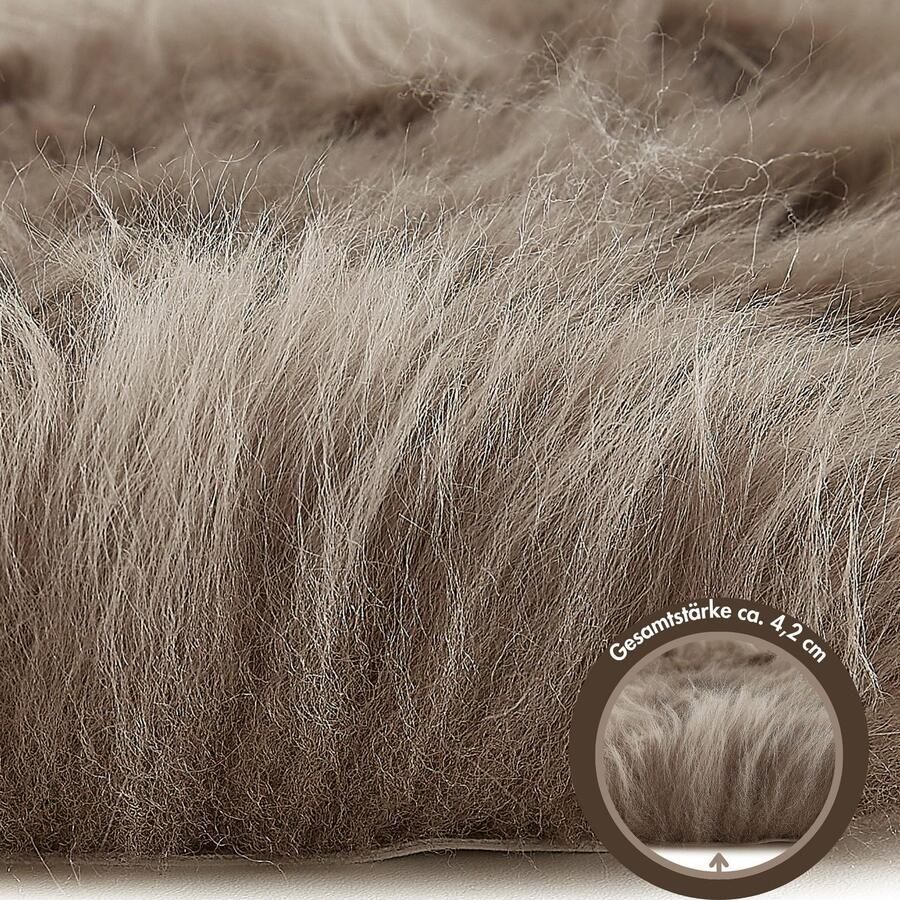 LUXOR living Stoelkussen Zitkussen lamsvacht Zitkussen rond of hoekig echte lamsvacht ook als set van 4 - Foto 2