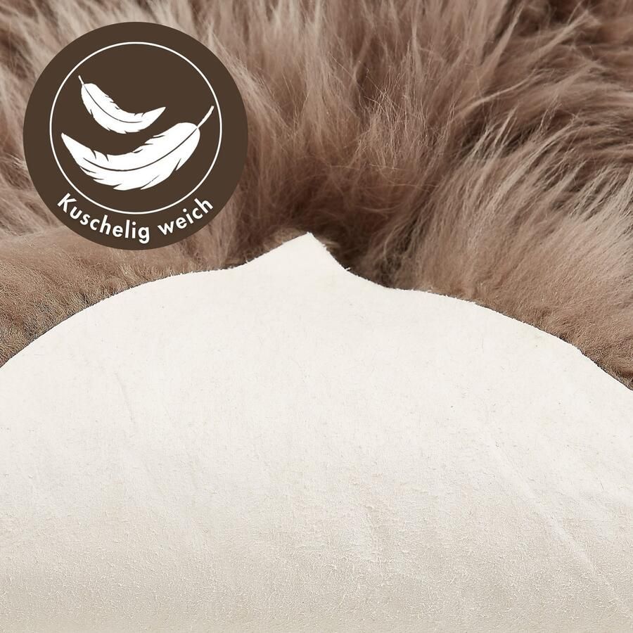 LUXOR living Stoelkussen Zitkussen lamsvacht Zitkussen rond of hoekig echte lamsvacht ook als set van 4 - Foto 3