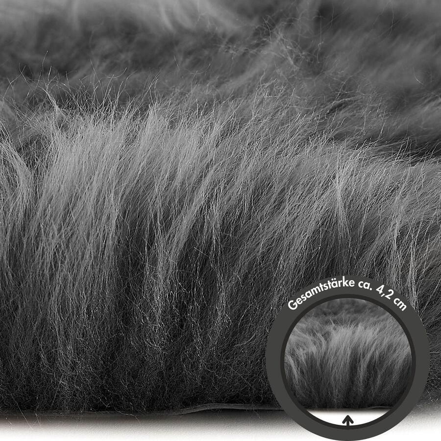 LUXOR living Stoelkussen Zitkussen lamsvacht Zitkussen rond of hoekig echte lamsvacht ook als set van 4 - Foto 3