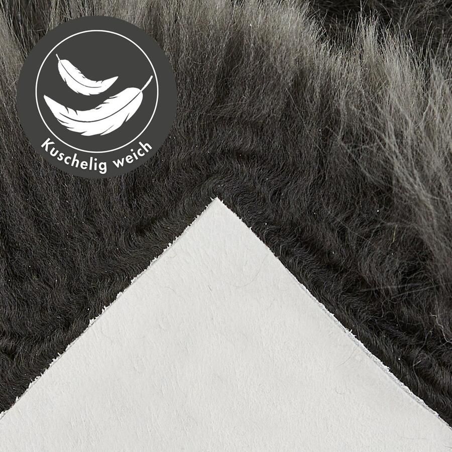 LUXOR living Stoelkussen Zitkussen lamsvacht Zitkussen rond of hoekig echte lamsvacht ook als set van 4 - Foto 4