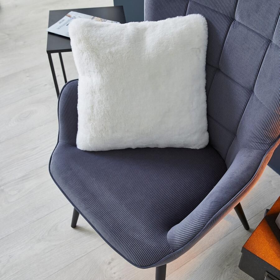 LUXOR living Vachtkussen Sierkussen Novara Imitatiebont vierkant 40x40 cm zeer zacht met vulling woonkamer (1 stuk) - Foto 7