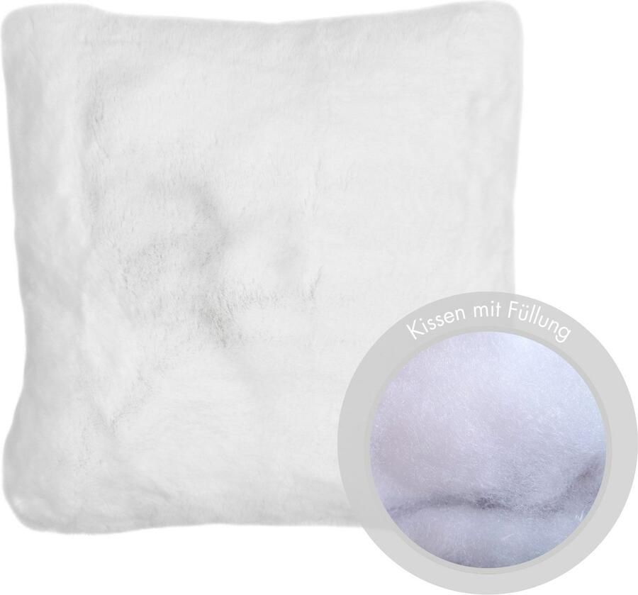 LUXOR living Vachtkussen Sierkussen Novara Imitatiebont vierkant 40x40 cm zeer zacht met vulling woonkamer (1 stuk) - Foto 4