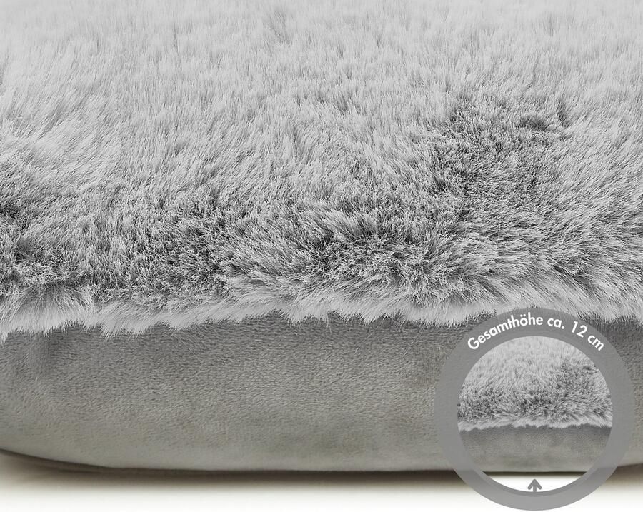 LUXOR living Vachtkussen Sierkussen Novara Imitatiebont vierkant 40x40 cm zeer zacht met vulling woonkamer (1 stuk) - Foto 5