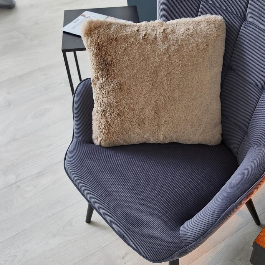 LUXOR living Vachtkussen Sierkussen Novara Imitatiebont vierkant 40x40 cm zeer zacht met vulling woonkamer (1 stuk) - Foto 7