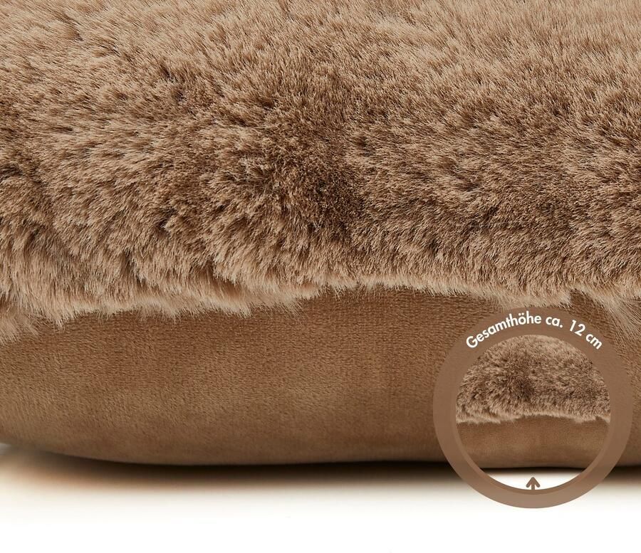 LUXOR living Vachtkussen Sierkussen Novara Imitatiebont vierkant 40x40 cm zeer zacht met vulling woonkamer (1 stuk) - Foto 5