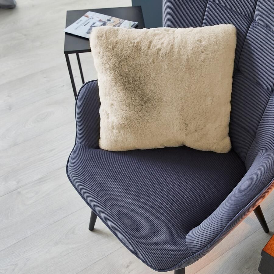 LUXOR living Vachtkussen Sierkussen Novara Imitatiebont vierkant 40x40 cm zeer zacht met vulling woonkamer (1 stuk) - Foto 7