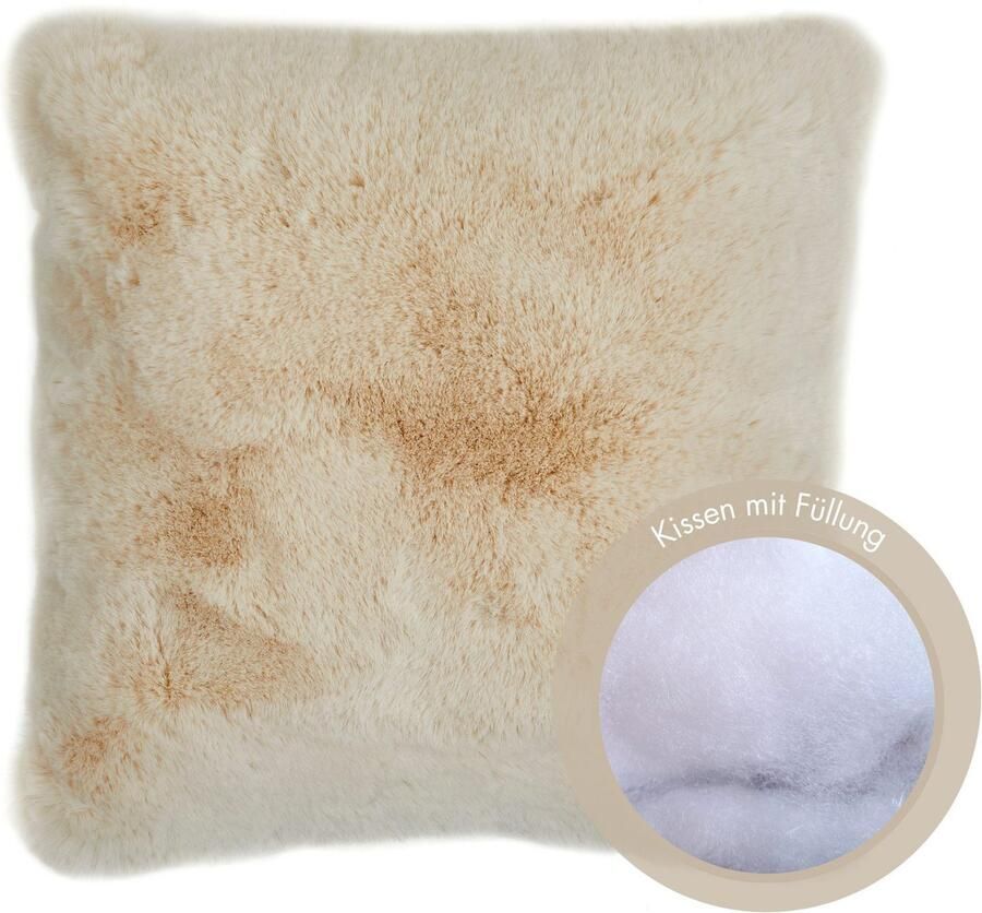 LUXOR living Vachtkussen Sierkussen Novara Imitatiebont vierkant 40x40 cm zeer zacht met vulling woonkamer (1 stuk) - Foto 4