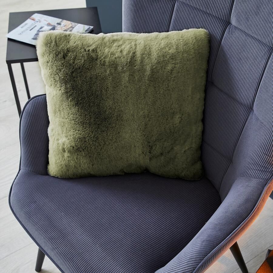 LUXOR living Vachtkussen Sierkussen Novara Imitatiebont vierkant 40x40 cm zeer zacht met vulling woonkamer (1 stuk) - Foto 6