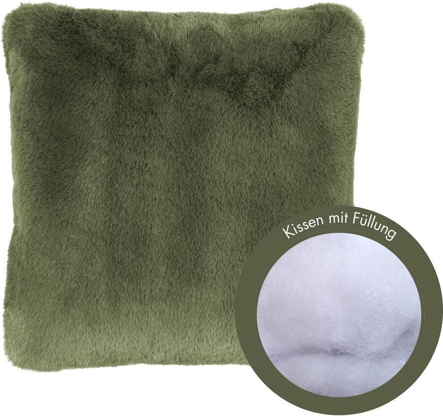 LUXOR living Vachtkussen Sierkussen Novara Imitatiebont vierkant 40x40 cm zeer zacht met vulling woonkamer (1 stuk) - Foto 4