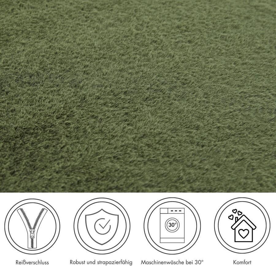 LUXOR living Vachtkussen Sierkussen Novara Imitatiebont vierkant 40x40 cm zeer zacht met vulling woonkamer (1 stuk) - Foto 3