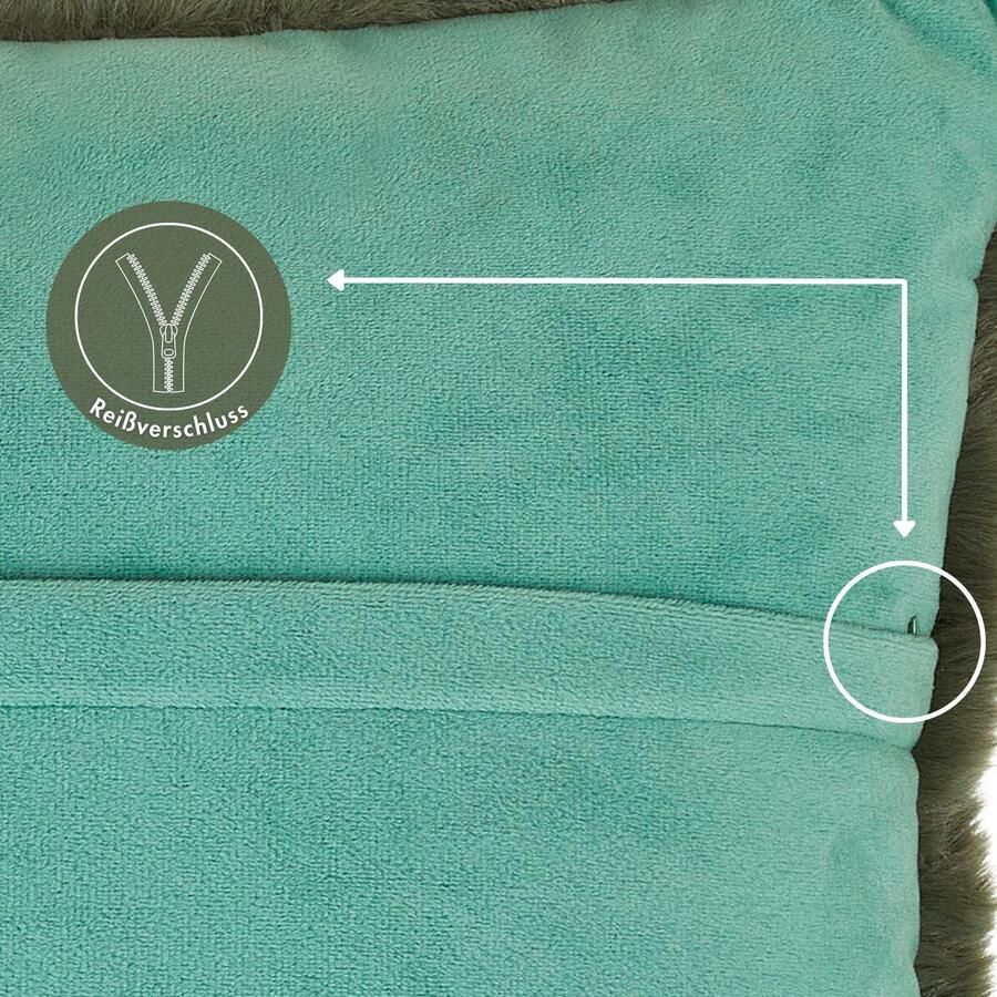 LUXOR living Vachtkussen Sierkussen Novara Imitatiebont vierkant 40x40 cm zeer zacht met vulling woonkamer (1 stuk)