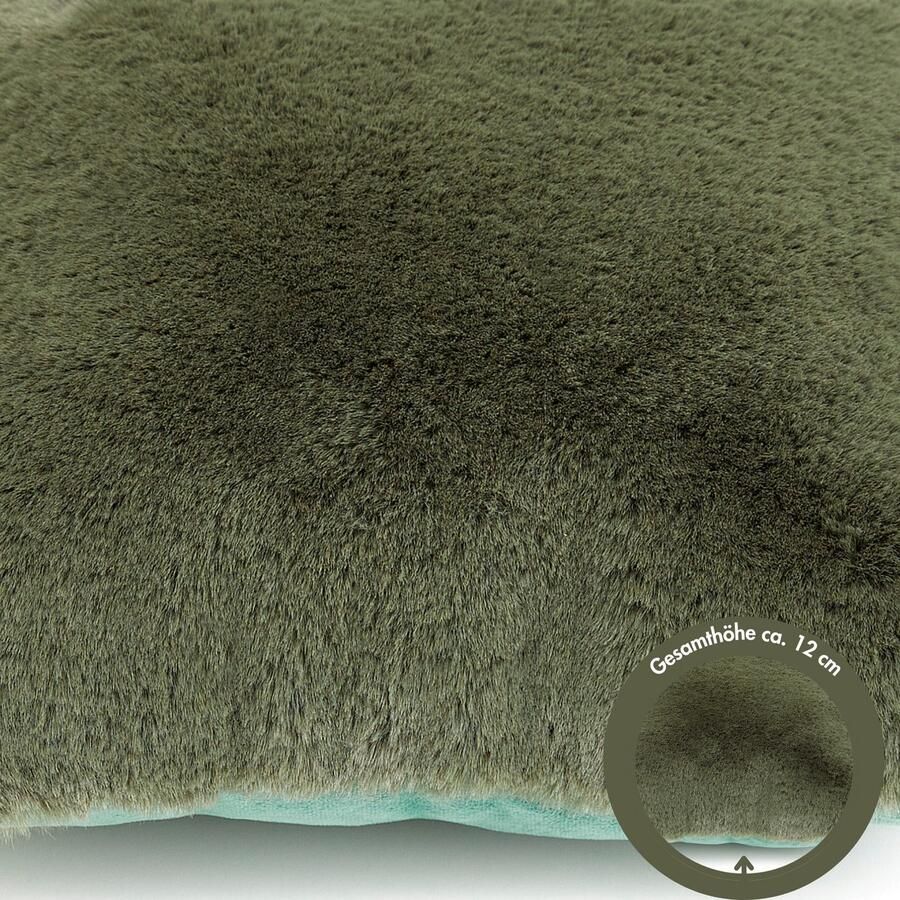 LUXOR living Vachtkussen Sierkussen Novara Imitatiebont vierkant 40x40 cm zeer zacht met vulling woonkamer (1 stuk) - Foto 2