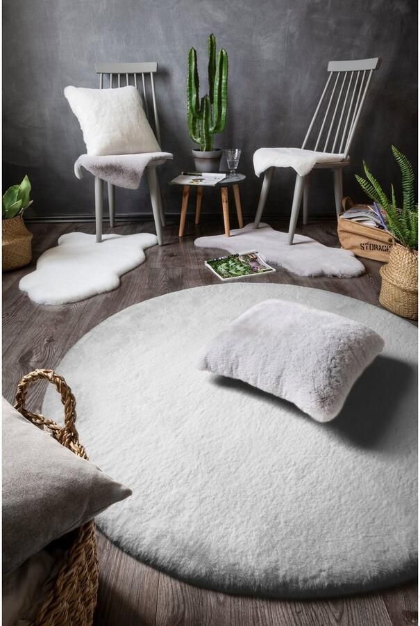 LUXOR living Vachtvloerkleed NOVARA Imitatiebont voelt als konijnenbont bijzonder zachte hoge pool - Foto 3