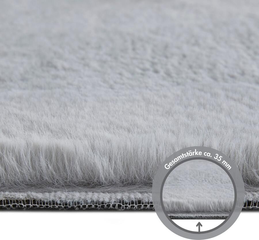 LUXOR living Vachtvloerkleed NOVARA Imitatiebont voelt als konijnenbont bijzonder zachte hoge pool - Foto 4