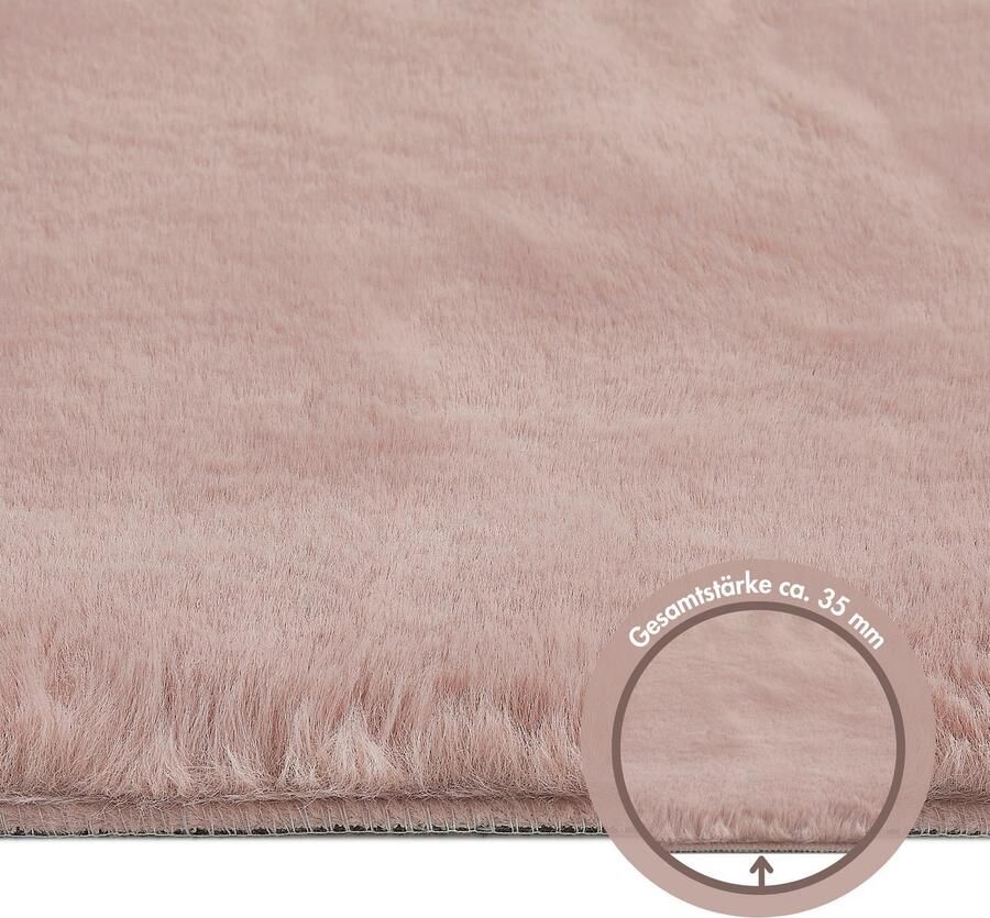 LUXOR living Vachtvloerkleed NOVARA Imitatiebont voelt als konijnenbont bijzonder zachte hoge pool - Foto 4