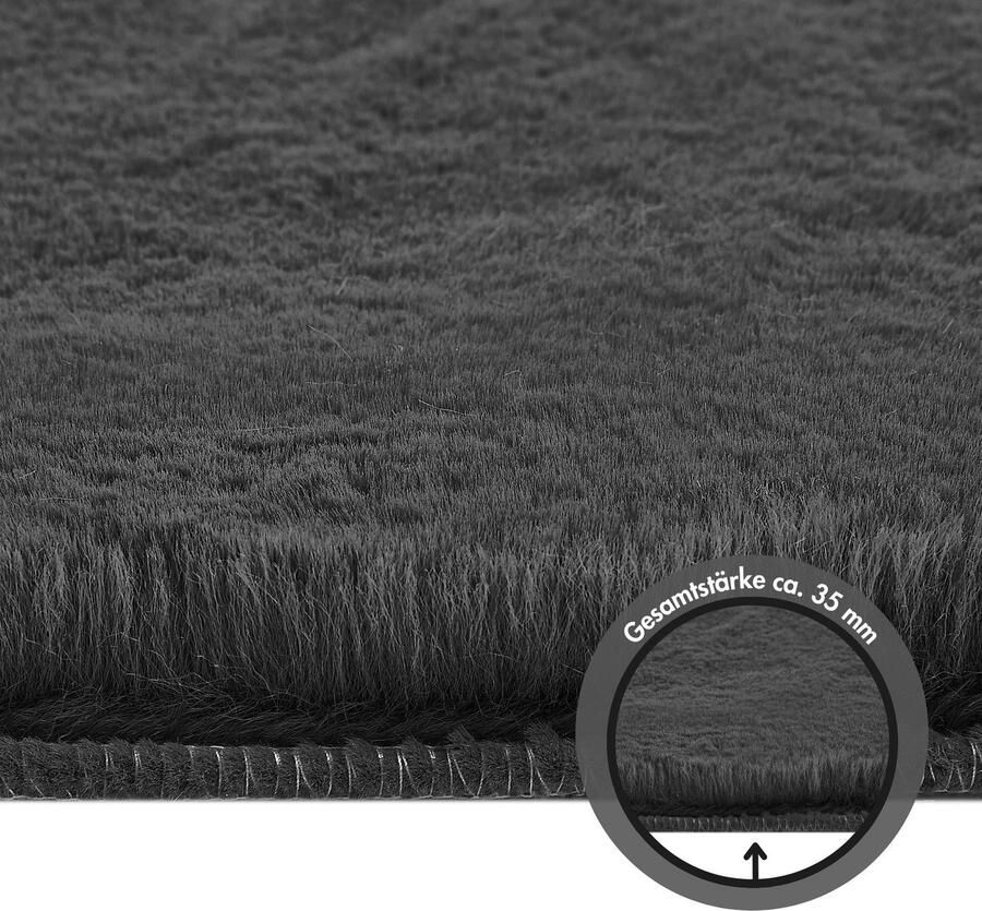 LUXOR living Vachtvloerkleed NOVARA Imitatiebont voelt als konijnenbont bijzonder zachte hoge pool - Foto 4