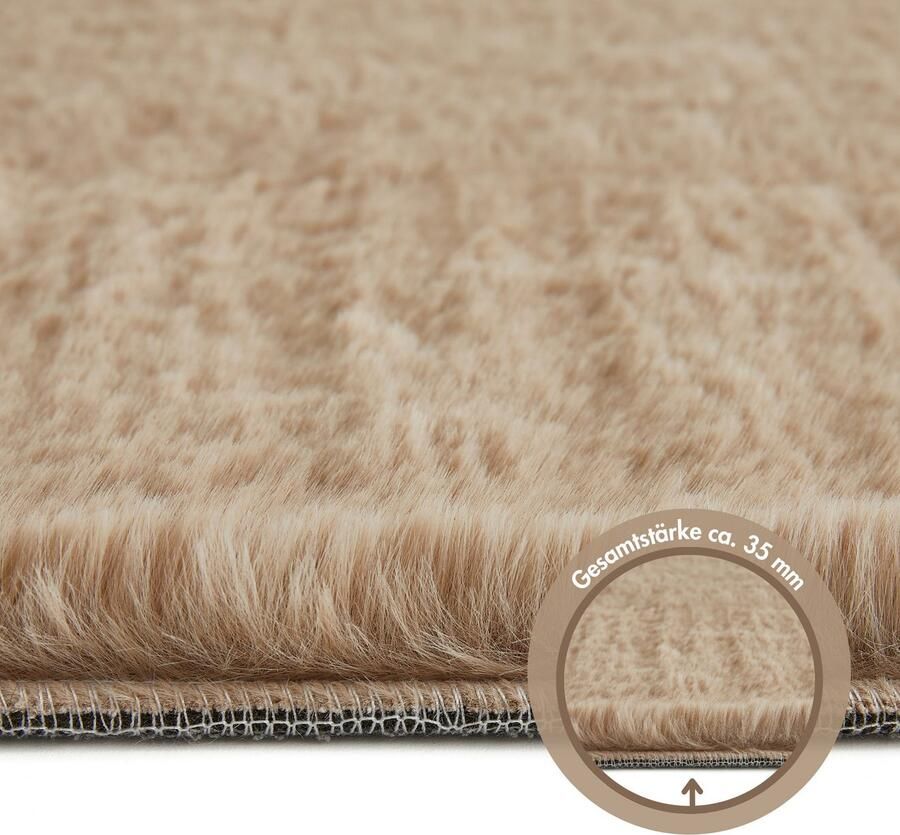 LUXOR living Vachtvloerkleed NOVARA Imitatiebont voelt als konijnenbont bijzonder zachte hoge pool - Foto 4
