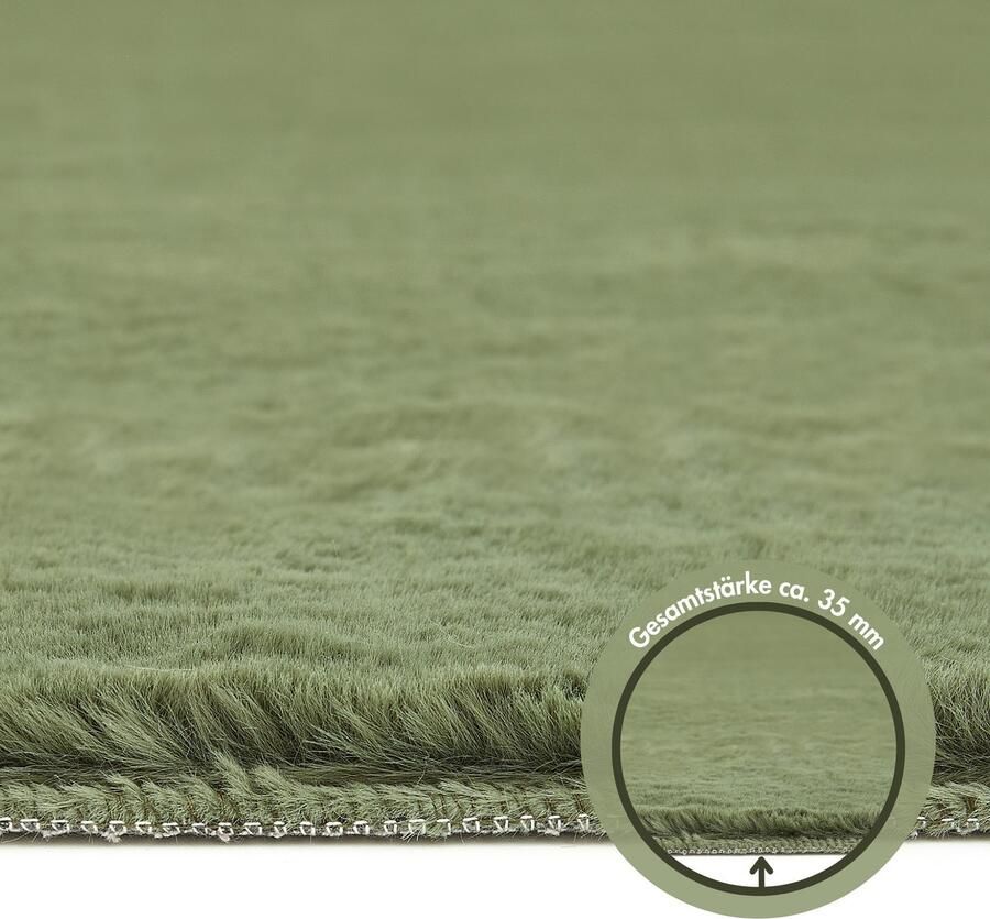 LUXOR living Vachtvloerkleed NOVARA Imitatiebont voelt als konijnenbont bijzonder zachte hoge pool - Foto 4