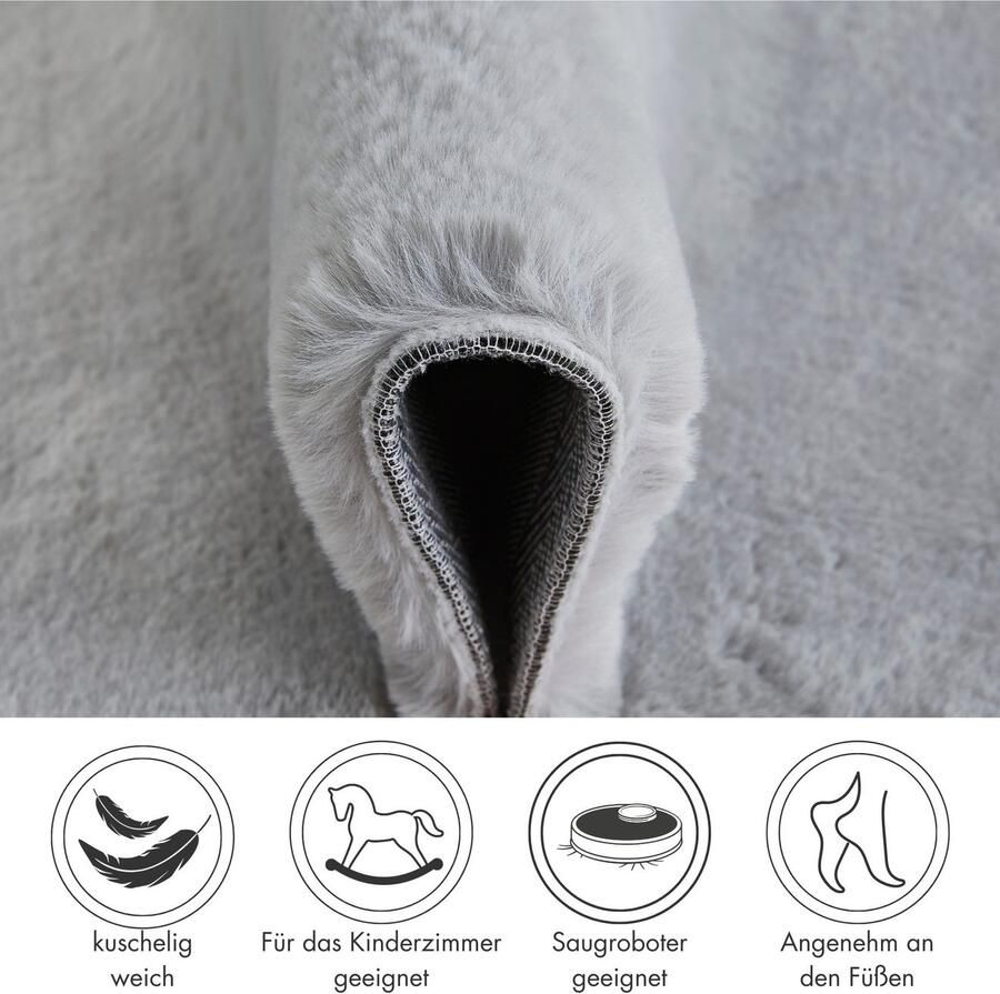 LUXOR living Vachtvloerkleed NOVARA Imitatiebont voelt als konijnenbont bijzonder zachte hoge pool - Foto 3