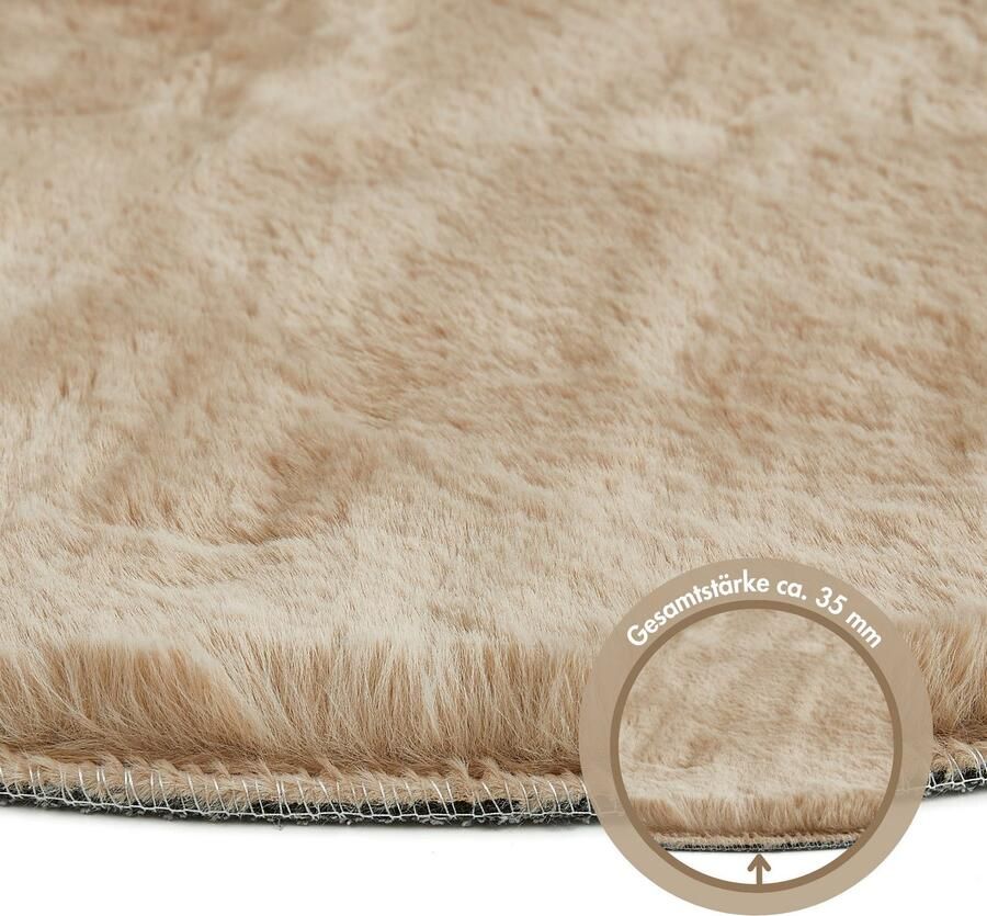 LUXOR living Vachtvloerkleed NOVARA Imitatiebont voelt als konijnenbont bijzonder zachte hoge pool - Foto 5