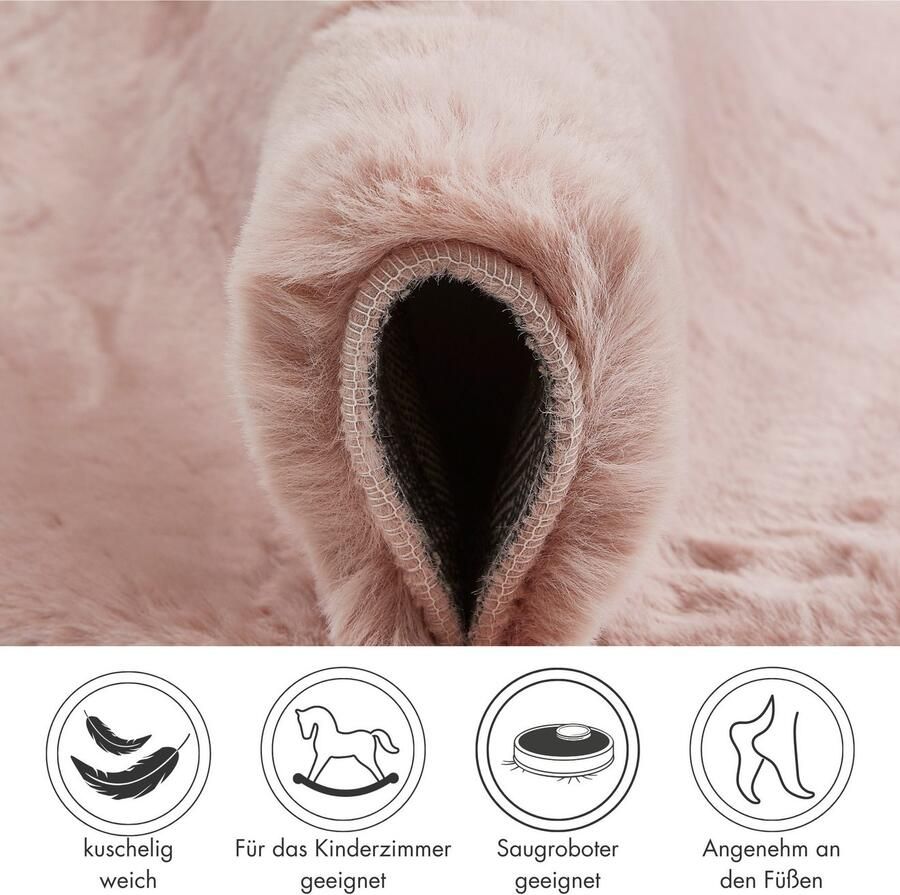 LUXOR living Vachtvloerkleed NOVARA Imitatiebont voelt als konijnenbont bijzonder zachte hoge pool - Foto 3