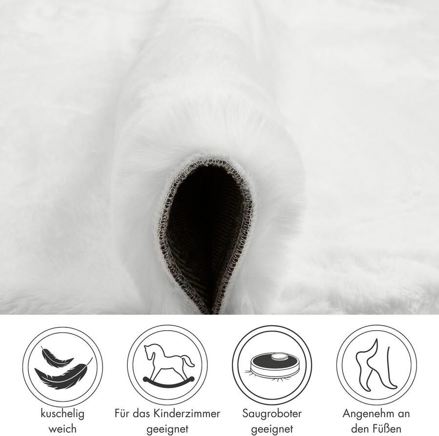LUXOR living Vachtvloerkleed NOVARA Imitatiebont voelt als konijnenbont bijzonder zachte hoge pool - Foto 3