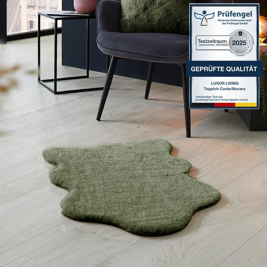 LUXOR living Vachtvloerkleed NOVARA Imitatiebont zacht konijnenbont-gevoel wasbaar ook als set van 2 - Foto 2